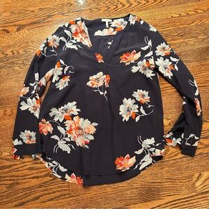 EUC Joie Silk Blue with light blue and red florals…GORGEOUS! Size: Small